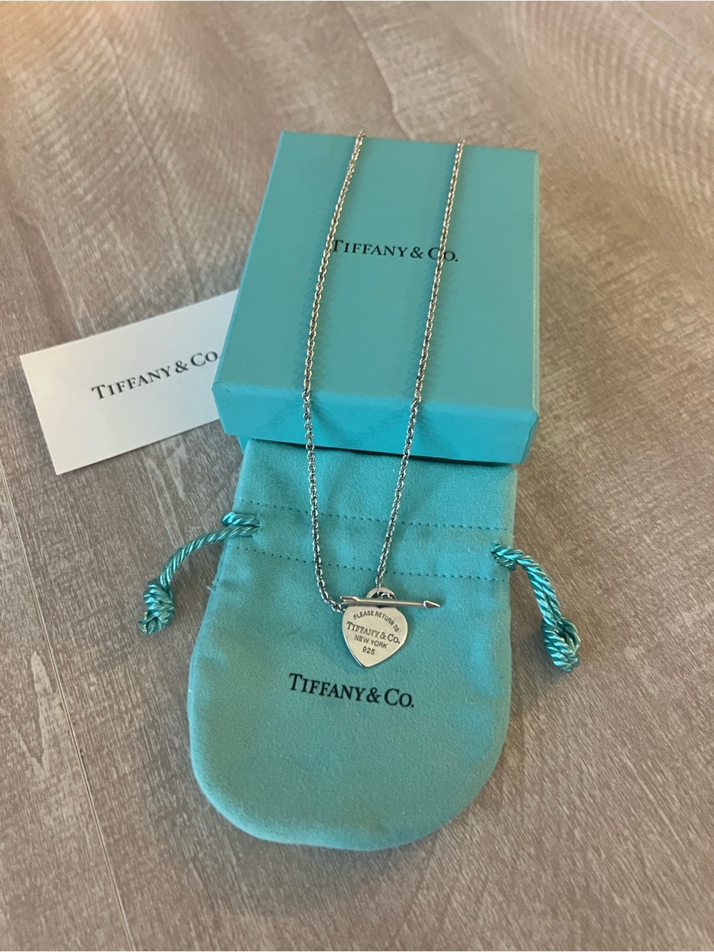 Tiffany & Co. Sterling Silver Heart Toggle Necklace - Tiffany Blue